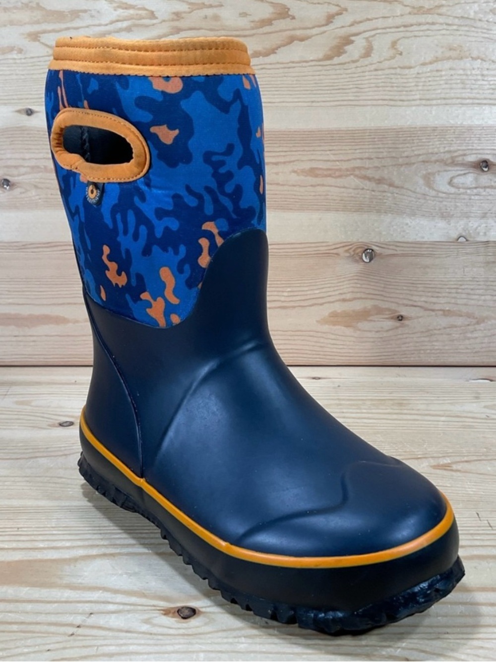 Bogs Grasp Neo Camo Snow Rain Boots Kids 13 Blue Waterproof Insulated 78857-492